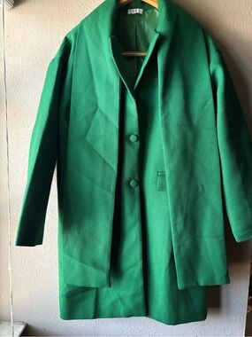 TCEC Emerald Green Textured Pea Coat